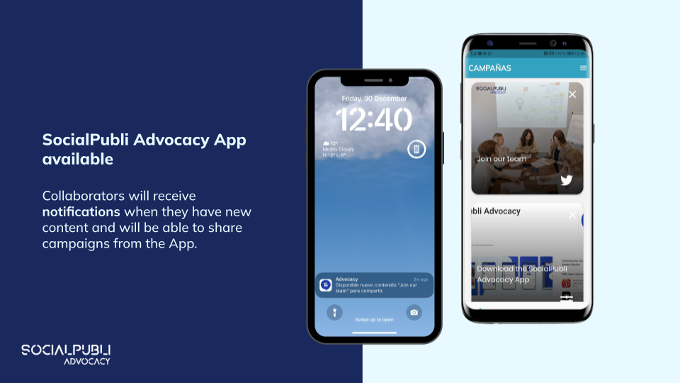 screenshot of SocialPubli Advocacy